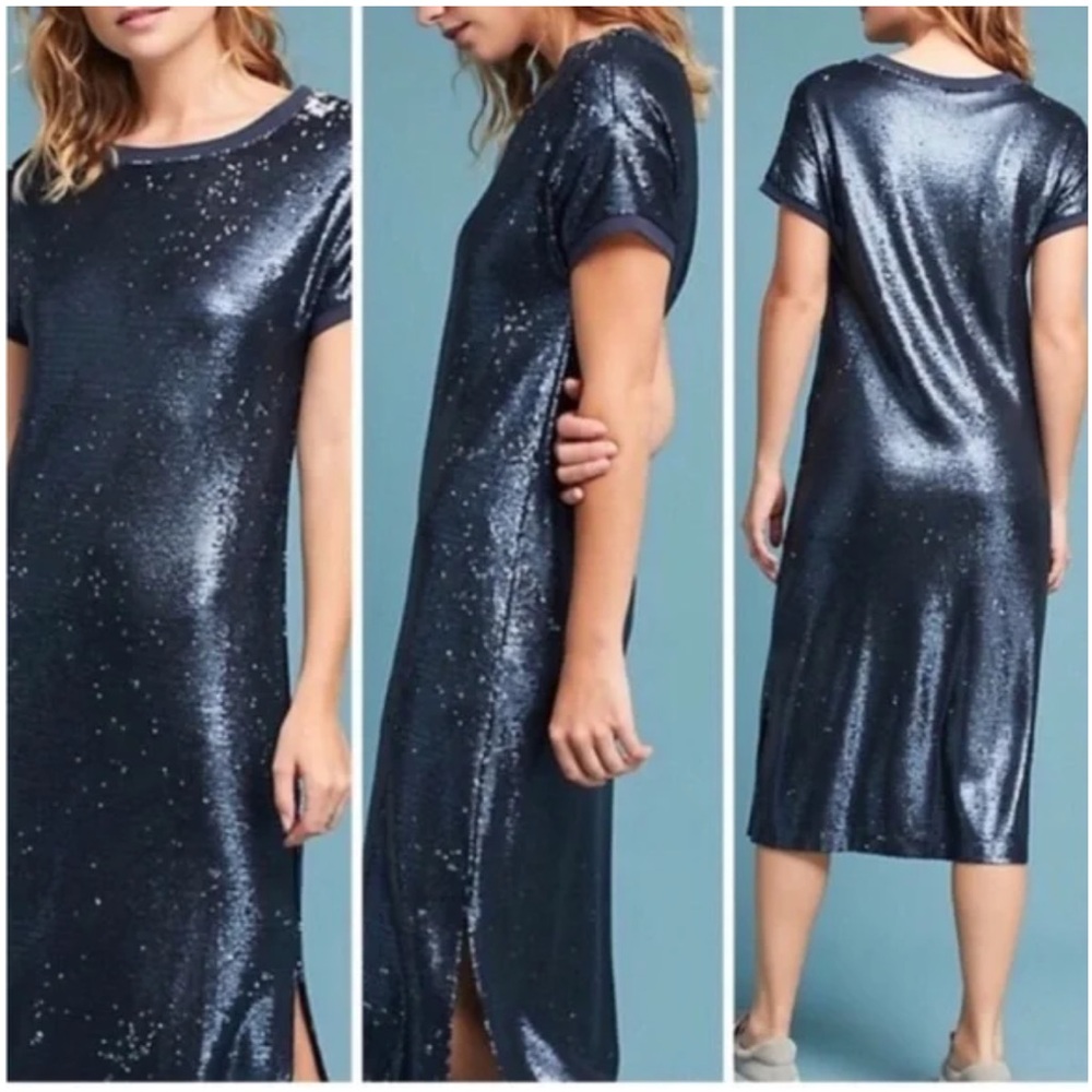 Sz M 8 10 NWT Anthropologie Moulinette Soeurs Sequins Interstellar Dress